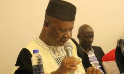 Min. Francis Sackilla Nyumalin speaks at the Renaming Ceremony of the Ministry of Internal Affairs to the Ministry of Local Government