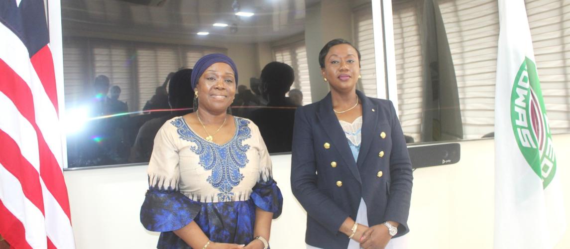 Minister of Foreign Affairs, Her Excellency Madam Sara Beysolow Nyanti along with the Vice President of the Economic Community of West African States (ECOWAS) Commission, Her Excellency Mrs. Damtien L. Tchintchibidja 