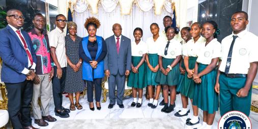 President Boakai Honors Liberian Students