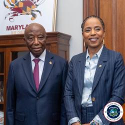 President Joseph Nyuma Boakai, Sr, and Senator Angela D. Alsobrooks of the State of Maryland in the United State Capital, Washington, DC.g