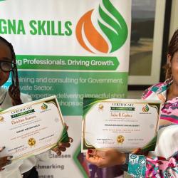 Participants receive certificates in recognition of their successful completion of the staff capacity-building program. 