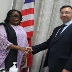 (L-R)  Minister Dagoseh and her British Counterpart, Simon Tooth