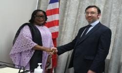 (L-R)  Minister Dagoseh and her British Counterpart, Simon Tooth