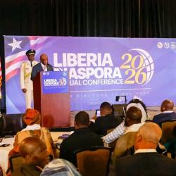  President Joseph Nyuma Boakai, Sr.  at the diaspora program in Alexandria, Virginia