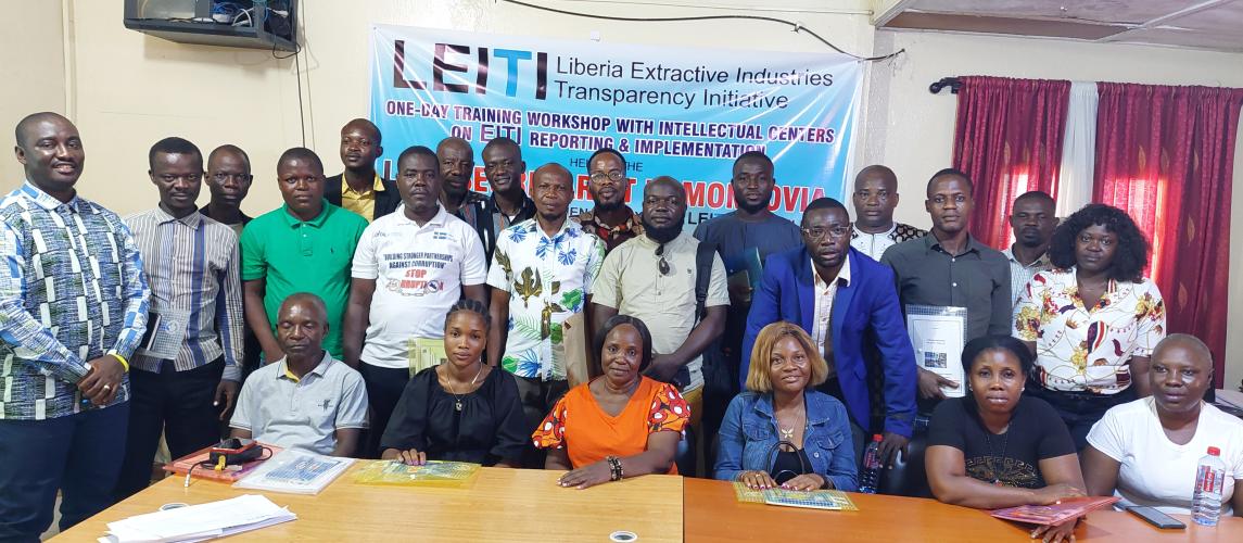 Participants posed for the press after the daylong workshop in Monrovia