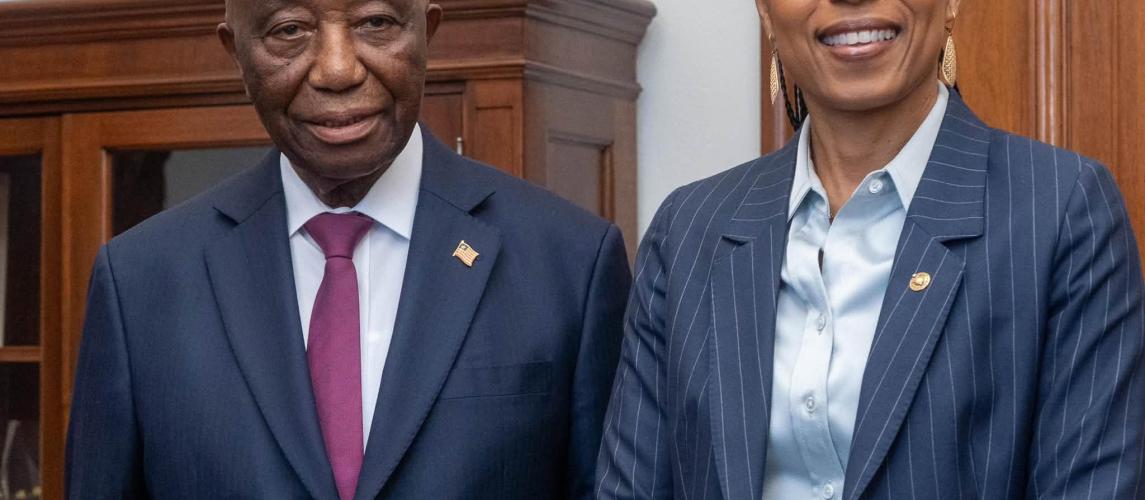President Joseph Nyuma Boakai, Sr, and Senator Angela D. Alsobrooks of the State of Maryland in the United State Capital, Washington, DC.g