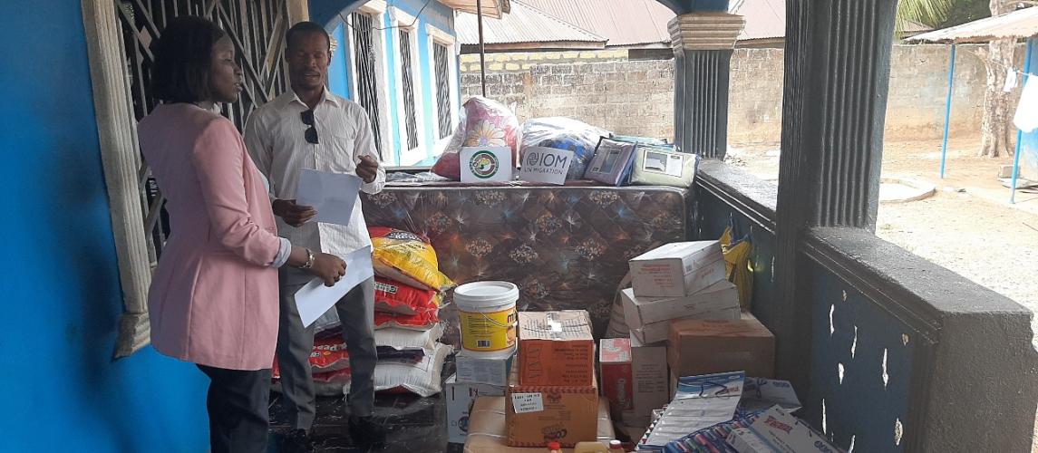 IOM Liberia and the Government of Liberia's Trafficking in Persons Secretariat, with support from ECOWAS, provided assorted food and non-food items to 4 child victims of human trafficking in a safe home in Monrovia.
