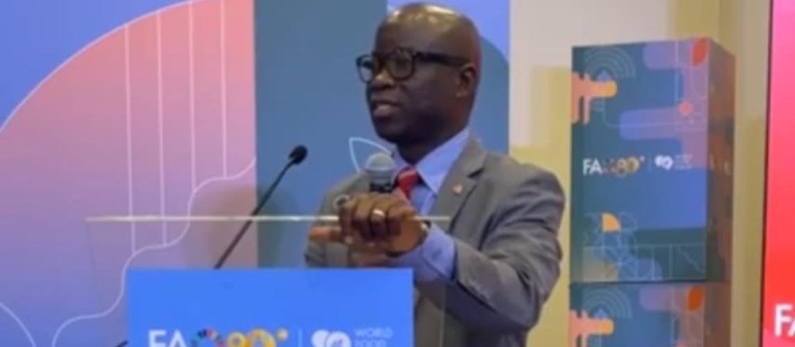  Agriculture Minister Dr. J. Alexander Nuetah , addressing the forum in Rome