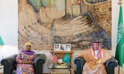 Liberia’s Minister of Foreign Affairs, Her Excellency Mme. Sara Beysolow Nyanti along with Deputy Foreign Minister and Acting Foreign Minister of Saudi Arabia, His Excellency Mr. Waleed A. Elkhereiji
