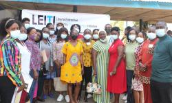 Participants at the one day gender mainstreaming workshop posed for photo with C. Mike Doryen and Jeffrey N. Yates after the daylong session