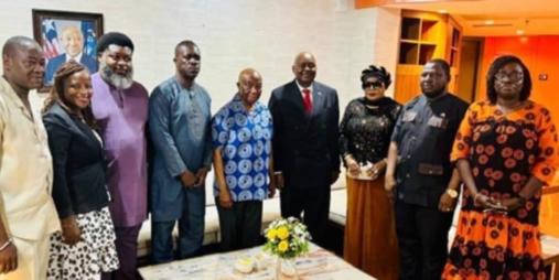 Organization Of Liberian Communities In Nigeria Pays President Boakai A Courtesy Visit